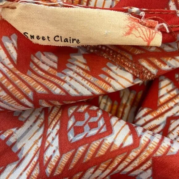 Aztec Print Red Lightweight Printed Tank Top - Picture 3 of 7